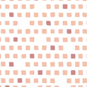 simple squares - white - peach - medium