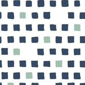 simple squares - navy - sage - large