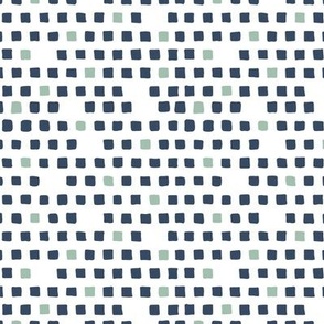 simple squares - navy - sage - small
