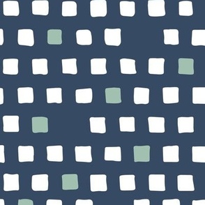 simple squares - navy - white - large
