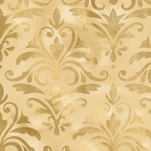 L / Gold Shabby Chic Victorian Damask