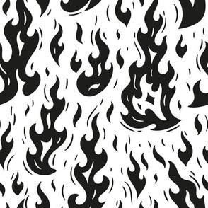 Fire Flames / black and white