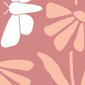simple daisies - minimalistic moths - pink_xlarge