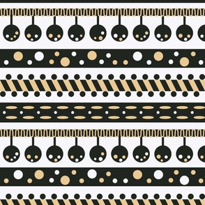 passementerie trims l black & light gold on white