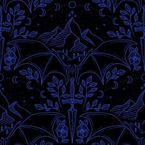 Night Court Damask - Blue