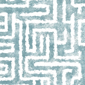 Textured Maze Pattern Teal, 27 x 27, XXL
