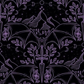 Night Court Damask - Lavender