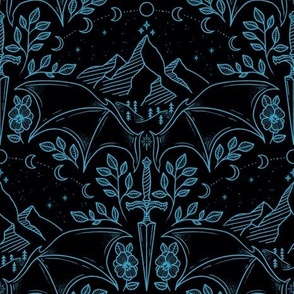 Night Court Damask - Teal