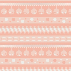passementerie trims l light pink & off white on pink