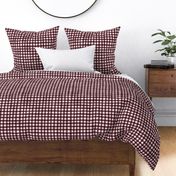 Gingham Plaid Rosy finch dark deep crimson - large