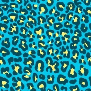 Leopard Print - 80s Blue-teal and yellow