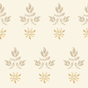 tan and yellow leaf motif - Farmhouse simple - neutral colors