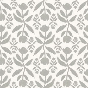 Woven Tulips - Silhouette - Ivory Texture