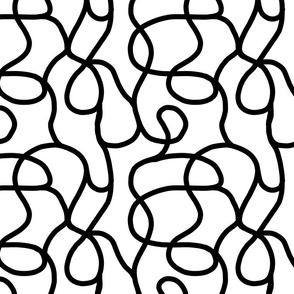 Black on White Line Drawing Loops 