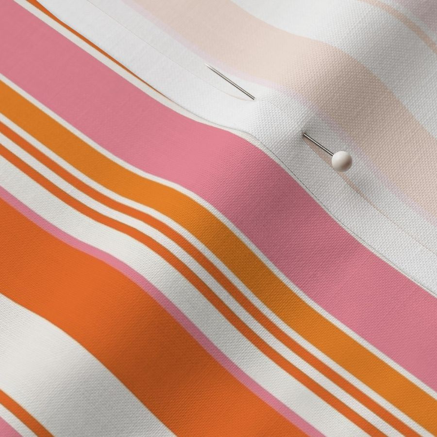 Modern Bold Stripe In Orange Red And Pink Small