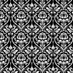 Classic Black and White Damask Pattern