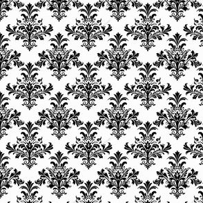 Classic Black and White Damask Floral Pattern