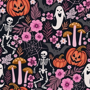 Dark Cottagecore Halloween, Spooky Halloween Floral Ghosts