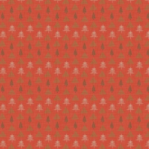 Nordic Tree Forest - Crimson Red - Small Scale