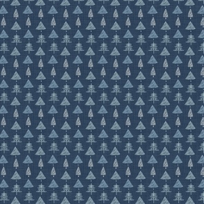 Nordic Tree Forest - Midnight Blue - Small Scale