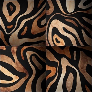 Hills from above 3D abstract lines golden brown black large