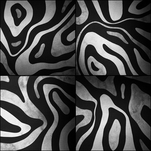 Hills from above 3D abstract lines black and white large