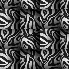 Hills from above 3D abstract lines black and white medium