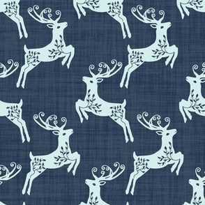 Nordic Christmas Deer- Midnight Blue-Large Scale