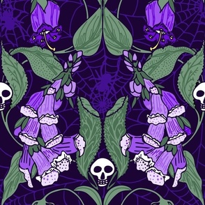 Fatal Flowers  / Extra Large Scale / Gothic Halloween in Victorian Purple
