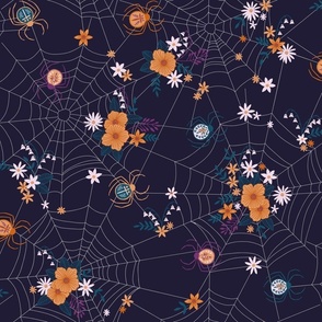 Folk embroidery spider web