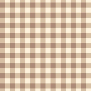 (S) Rustic Cottage Gingham Plaid in Tan Brown