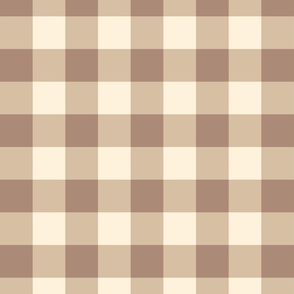 (M) Rustic Cottage Gingham Plaid in Tan Brown