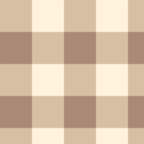 (L) Rustic Cottage Gingham Plaid in Tan Brown