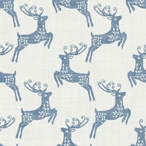 Nordic Christmas Deer- Pastel Baby Boy Blue-Large Scale