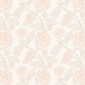 Regency Rose Vine in Pastel  - Elegant Floral Regency Decor