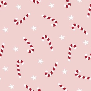( medium) pink, red and white candy cane, stars