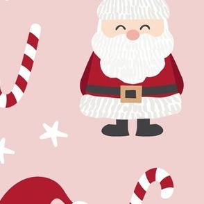 ( large ) Santa, candy cane, pink 