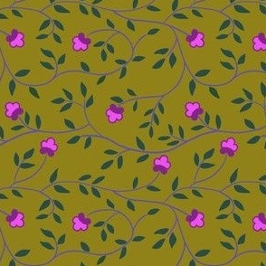 Heather 's Floral Swirls and Vines, Chartruese