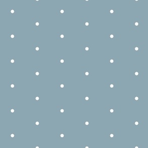 White Dots on Blue Background