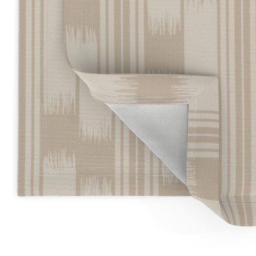 Ikat weave stripes neutral brown and ivory