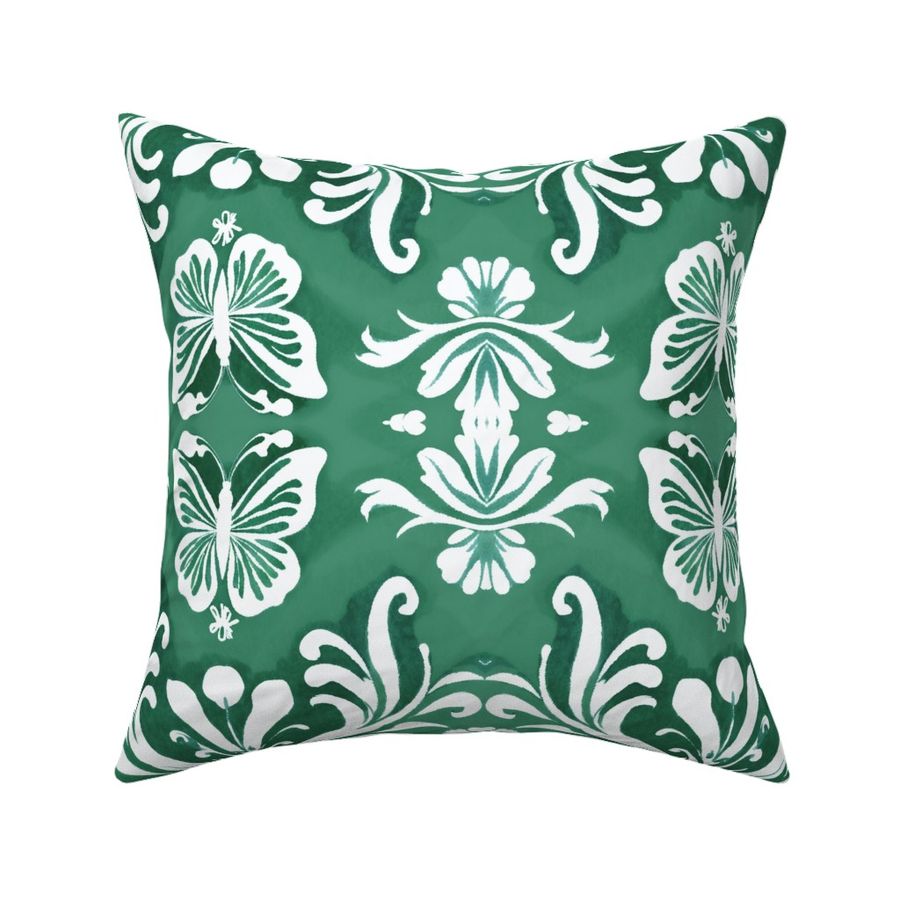 Jade Hidden Butterfly Grandmillennial Damask