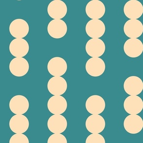 Vintage-beige-white-dots-in-broken-columns-on-dark-retro-teal-blue-XL-jumbo