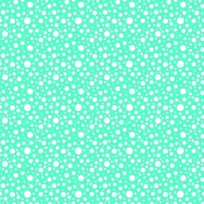 SFGD5 - Tiny Scattered White Polka Dots on Seafoam Green - 2 inch repeat