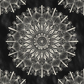 Vintage Mandala on Black