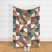 Retro Mod Squares in rust terracotta orange teal sage