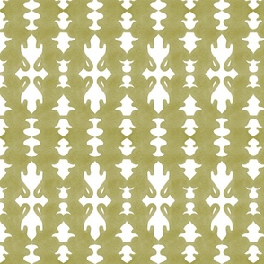 Royal Damask Harmony in Rustic Olive Green
