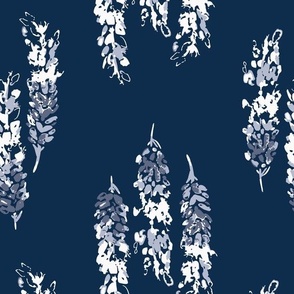 Modern Cozy Navy Lavender Floral 