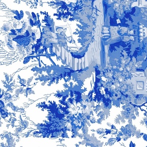 Chinoiserie Palace ~ Willow Blue and White ~ Rotated 90