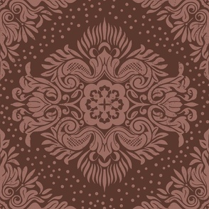 Rustic Floral Damask Pattern in Crimson Red for Bold Home Decor