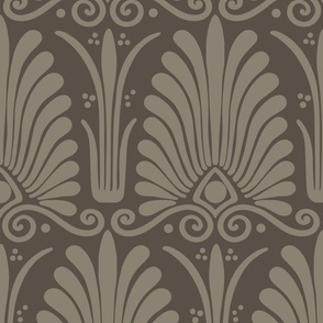 Dark Taupe Art Deco Vintage Greek Revival Geometric Design